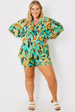Abstract Printed Button Up Co-Ord Beach Shirt