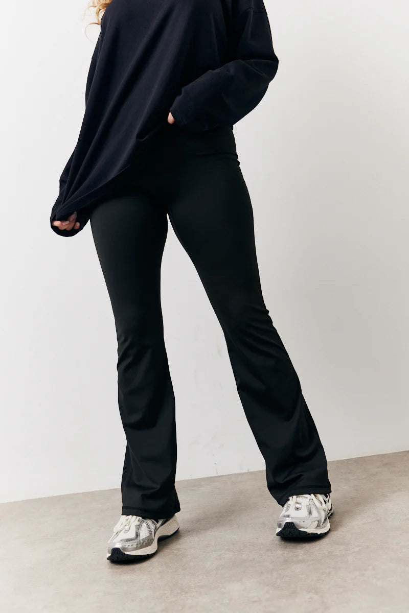 Black Flare Leg High Waisted Co-Ord Yoga Trousers