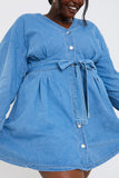 Belted Denim Shirt Dress
