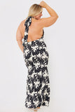 Floral Print Cowl Neck Maxi Dress