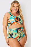 Abstract Print Scoop Neck Bikini Top