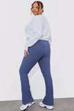 High Waist Kick Flare Rib Trouser