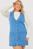 DENIM PINAFORE DRESS