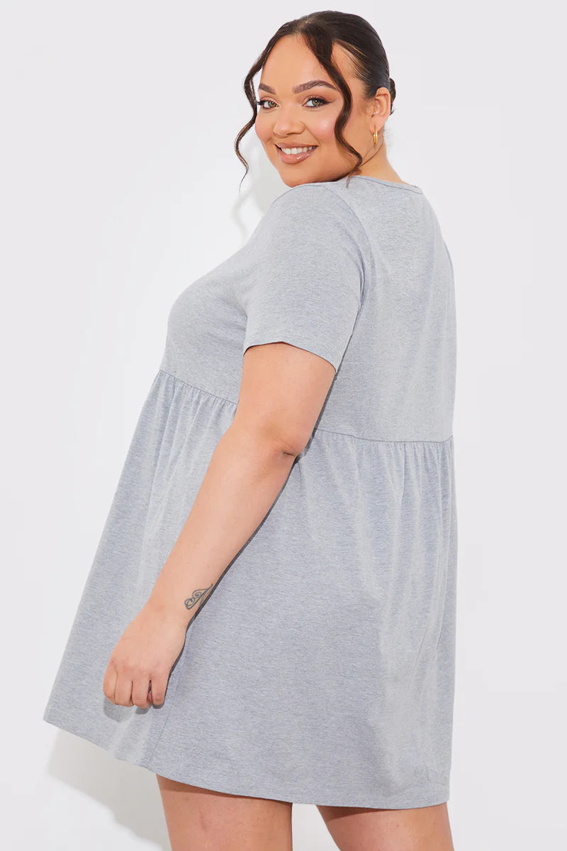 Short Sleeve Mini Smock Dress