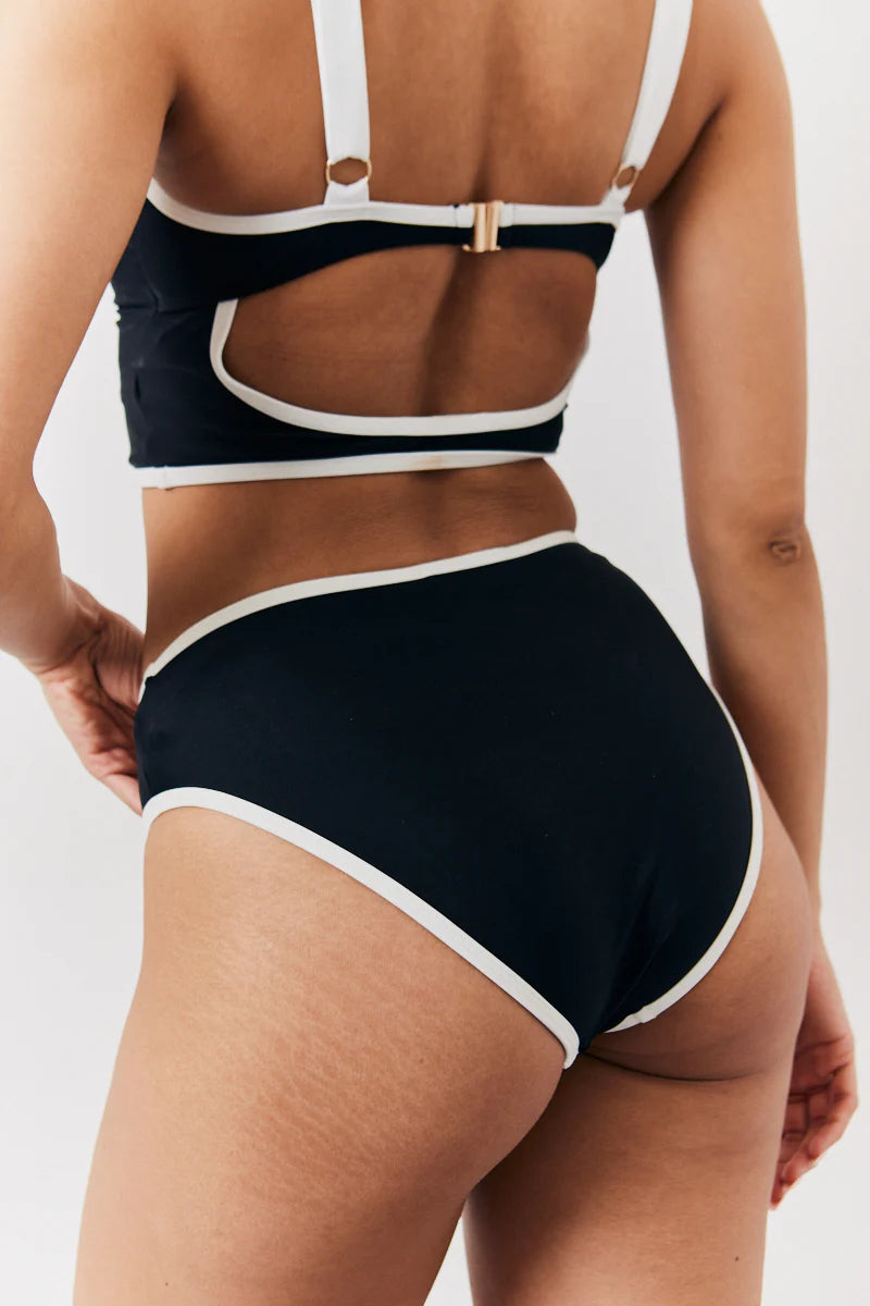 Black High Thigh Boomerang Bikini Bottoms