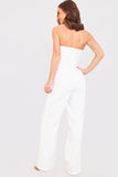 Mesh Insert Button Detail Jumpsuit