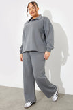 Jersey Emroidered Wide Leg Jogger