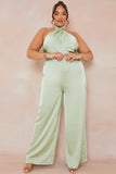 Satin Cross Front Jumpsuit