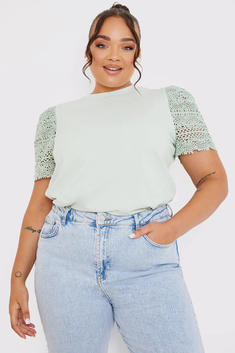 Crochet Sleeve T-Shirt