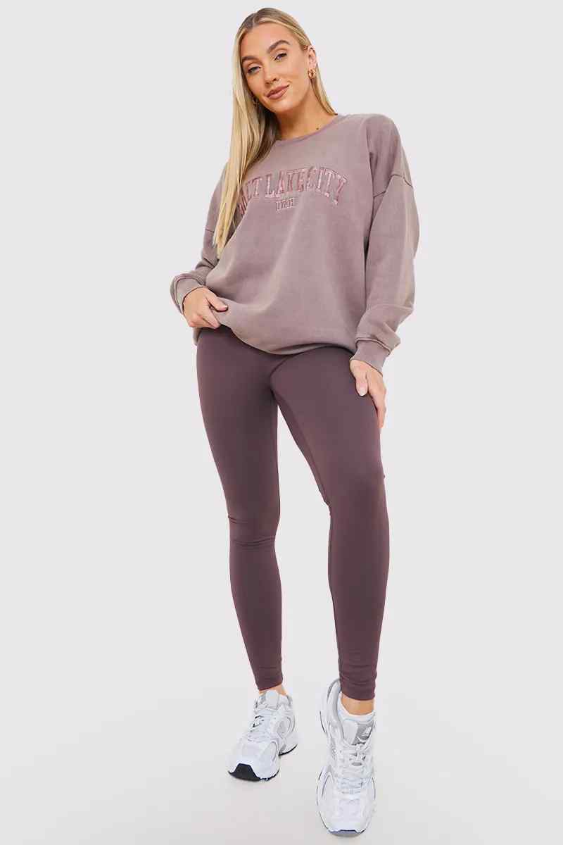 Salt Lake City' Acid Wash Slogan Sweater