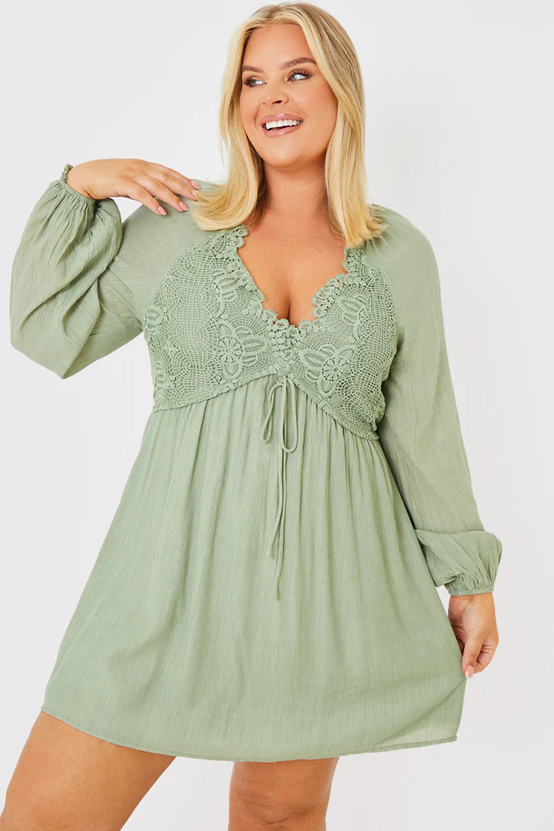 Lace Detail Mini Dress