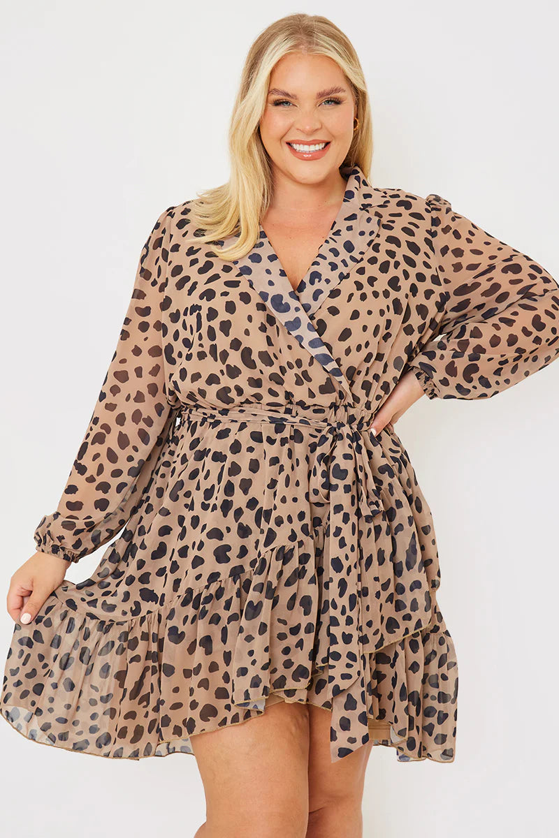 Leopard Print Wrap Dress