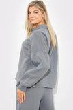 Collared Button Up Jersey Sweatshirt