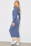 Scoop Neck Rib Midaxi Dress
