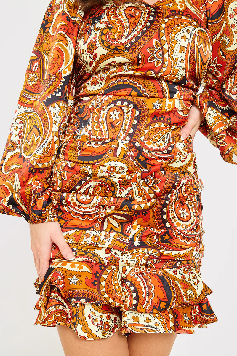 Paisley Ruffle Skirt