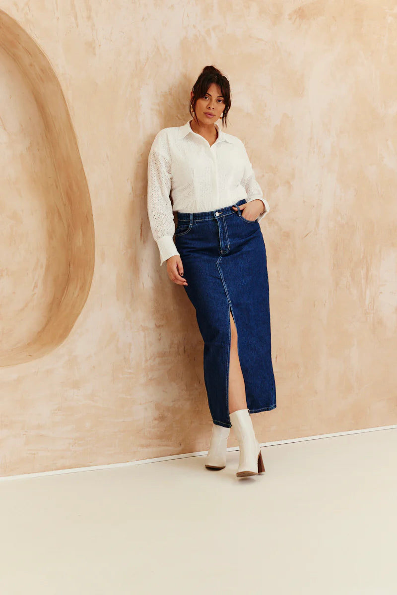 Broderie Shirt Bodysuit