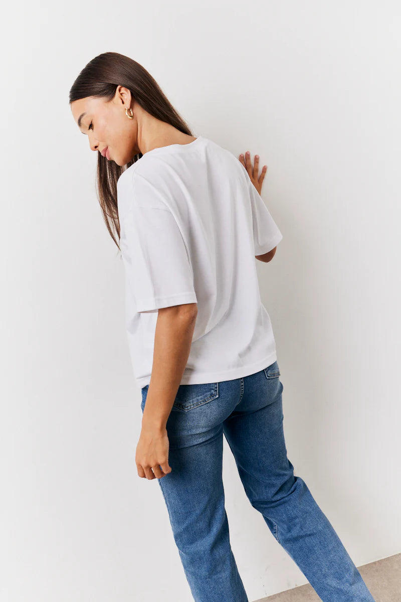 Black and White 2 Pack Slouchy V-Neck T-Shirt