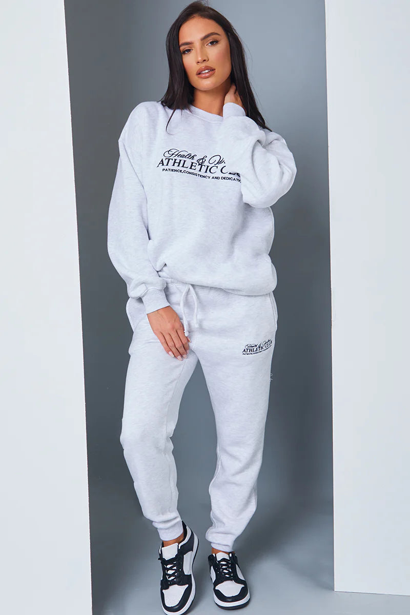 Athletic Club' Slogan Oversized Sweater