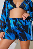 Abstract Print Chiffon Co-Ord Beach Short