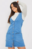 DENIM PINAFORE DRESS