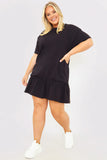 Peplum Hem Dropped Shoulder T-Shirt Dress