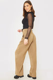 Pleat Front Straight Leg Trousers