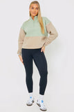 Colourblock Half Zip Sweatshirt