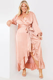 Satin Balloon Sleeve Maxi Dress