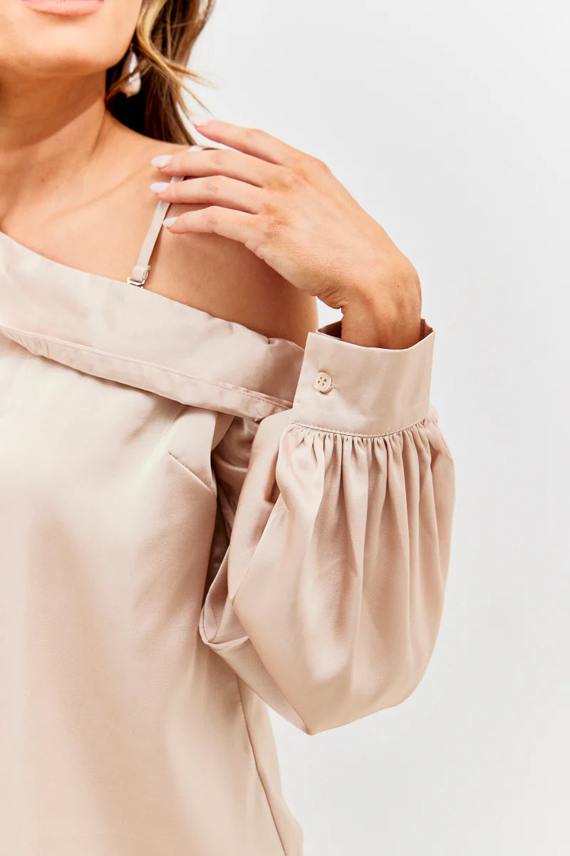 Asymmetrical Satin Blouse