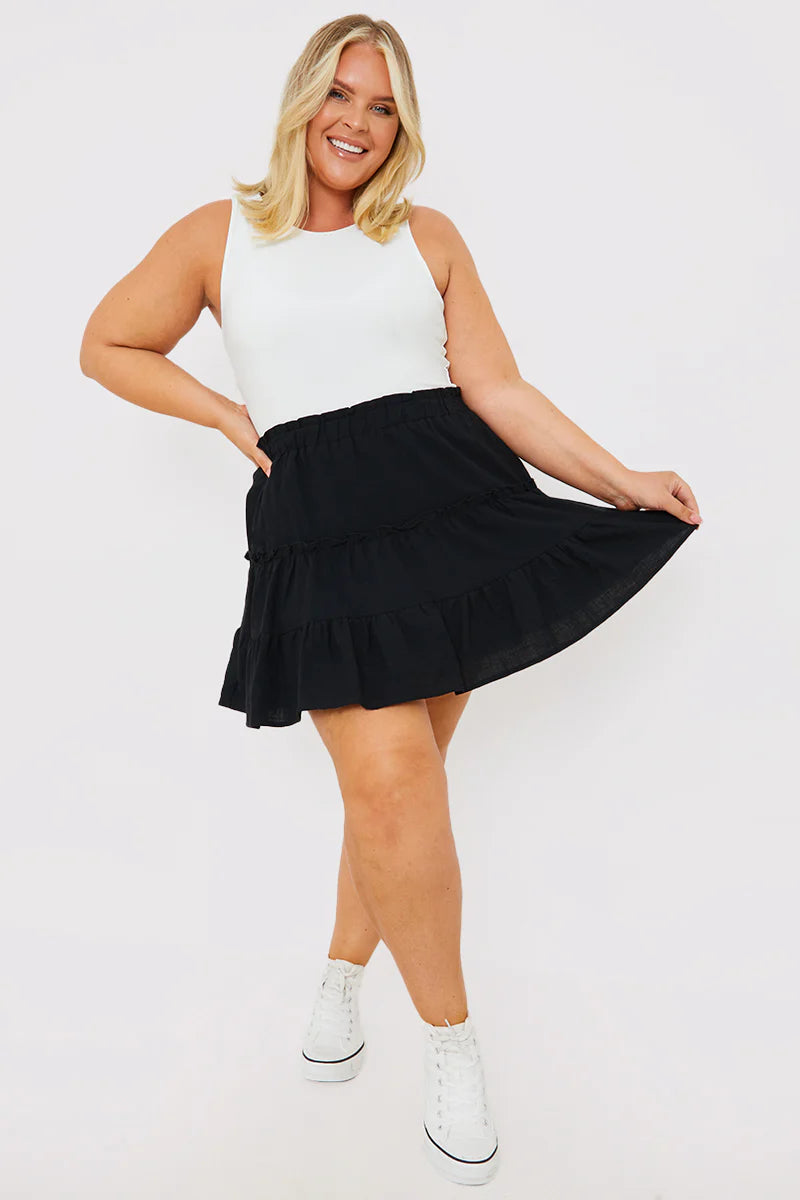 Frill Detail Volume Mini Skirt
