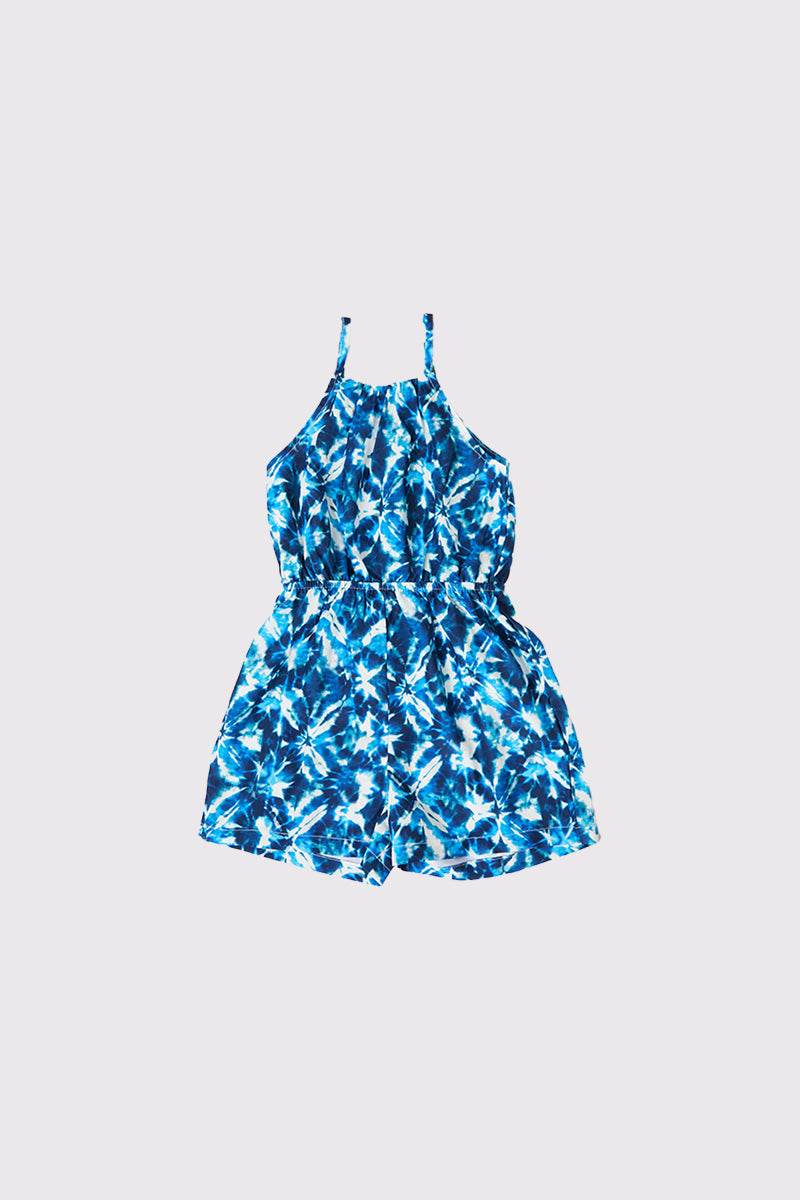 Abstract Print Elasticated Waist Girls Playsuit