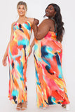 Abstract Cami Plisse Maxi Dress
