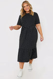 Polka Dot Smock Midaxi T-Shirt Dress