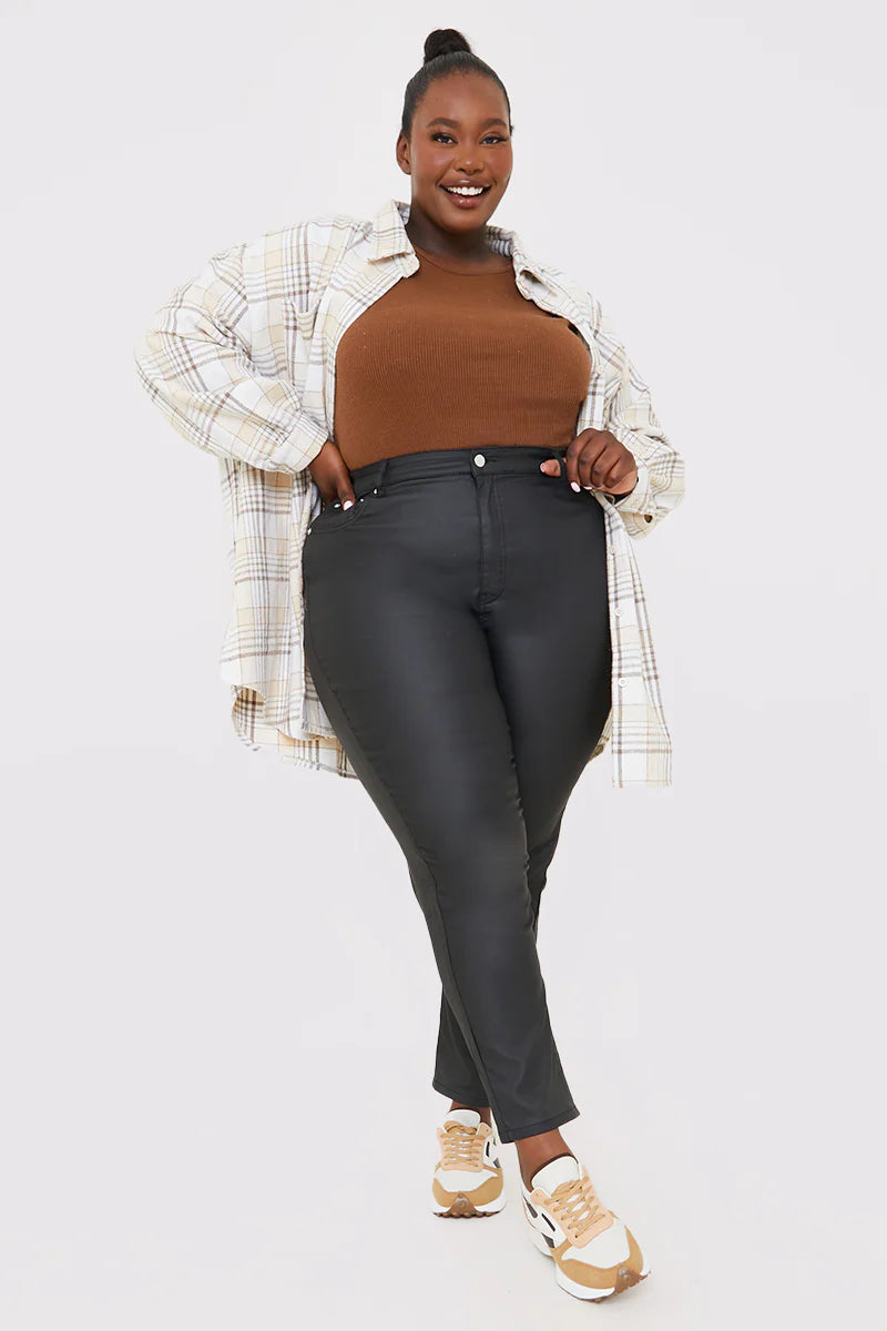 Coated High Waisted Jeans