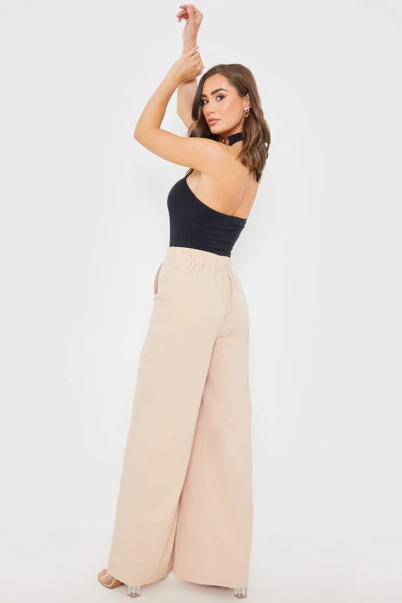 Elasticated Waist Wide Leg Trousers