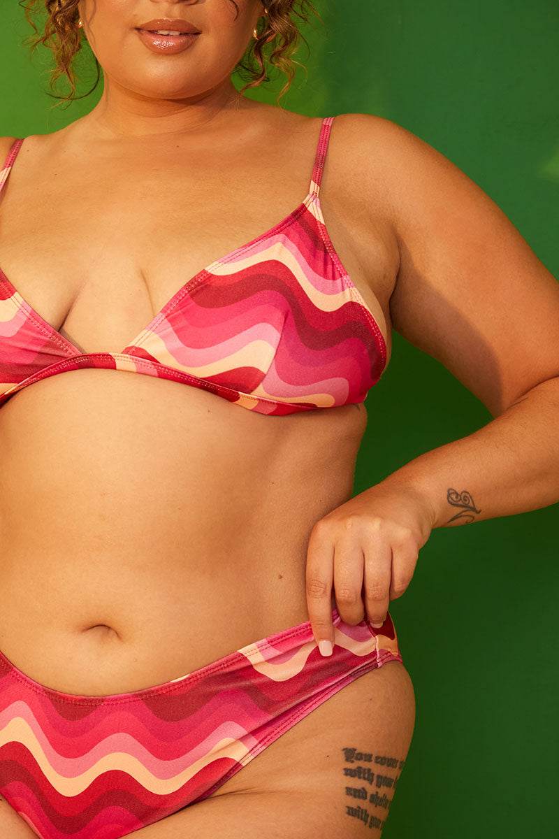 Abstract High Leg Bikini Bottoms