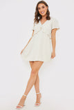 Linen Frill Detail Smock Dress