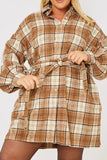 Check Belted Shirt Dress