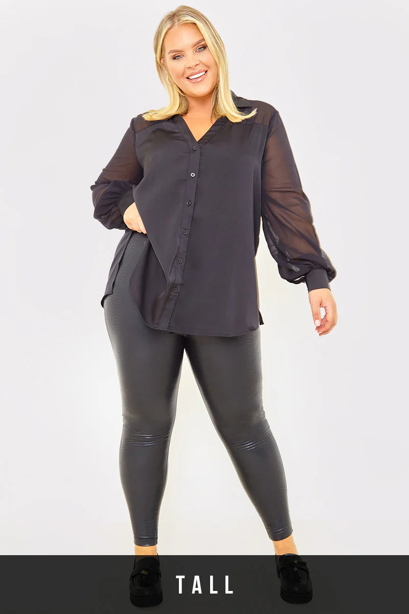 Leather Look Snake Leggings