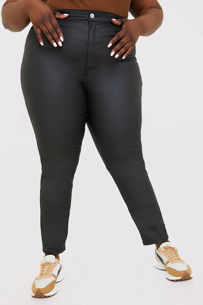 Coated High Waisted Jeans