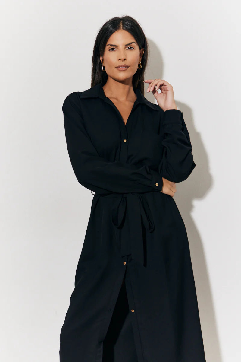 Belted Midi Shirt Dress
