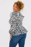 Leopard Print Wrap Blouse