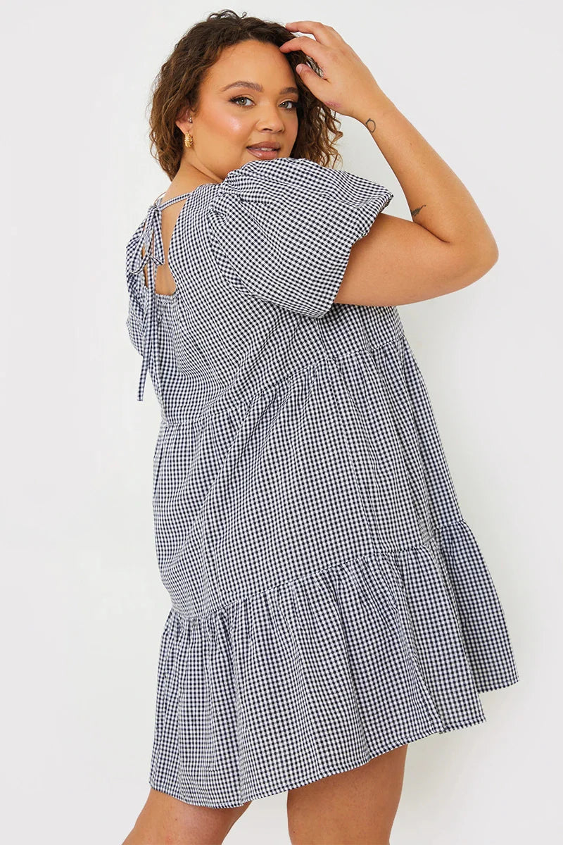 Puff Sleeve Tiered Smock Dress