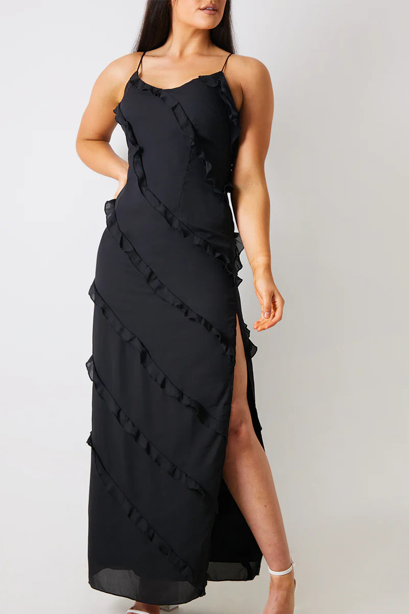 Ruffle Detail Maxi Dress
