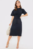 Knot Front T-Shirt Split Hem Dress