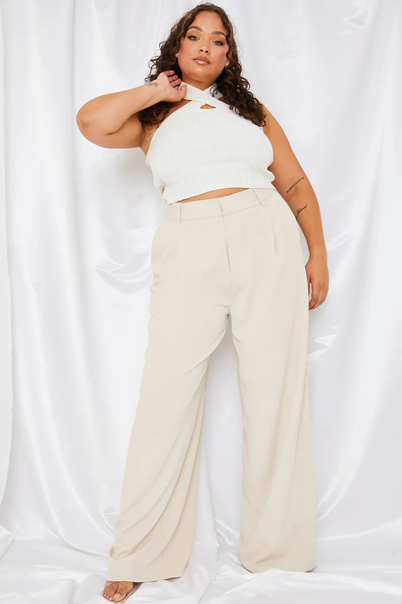 Ribbed Halter Neck Top