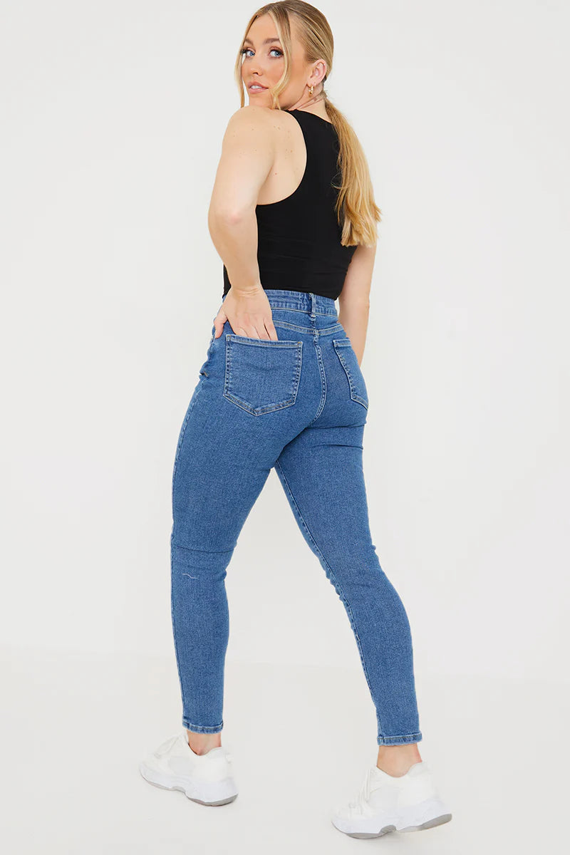 High Waisted Stretch Skinny Jeans