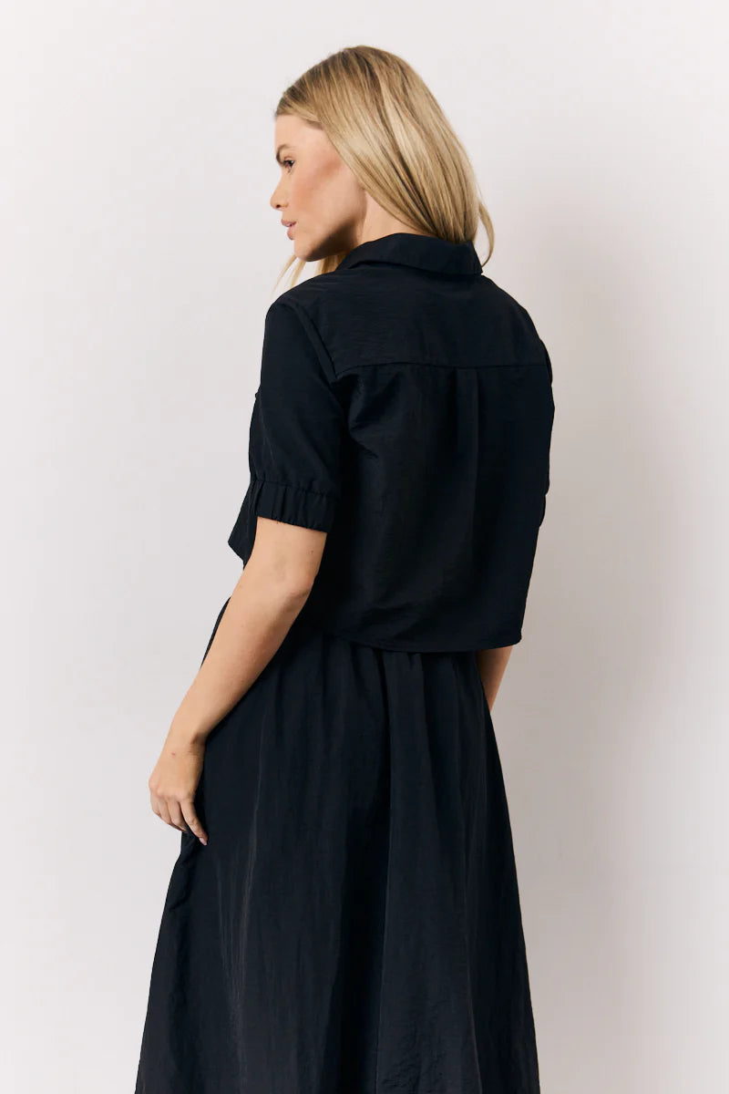 Black Co-Ord Cropped Shirt