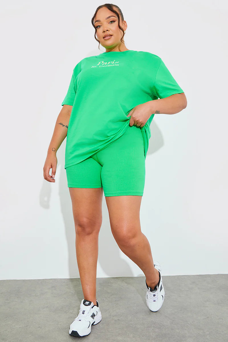 Ribbed High Waisted Cycling Shorts