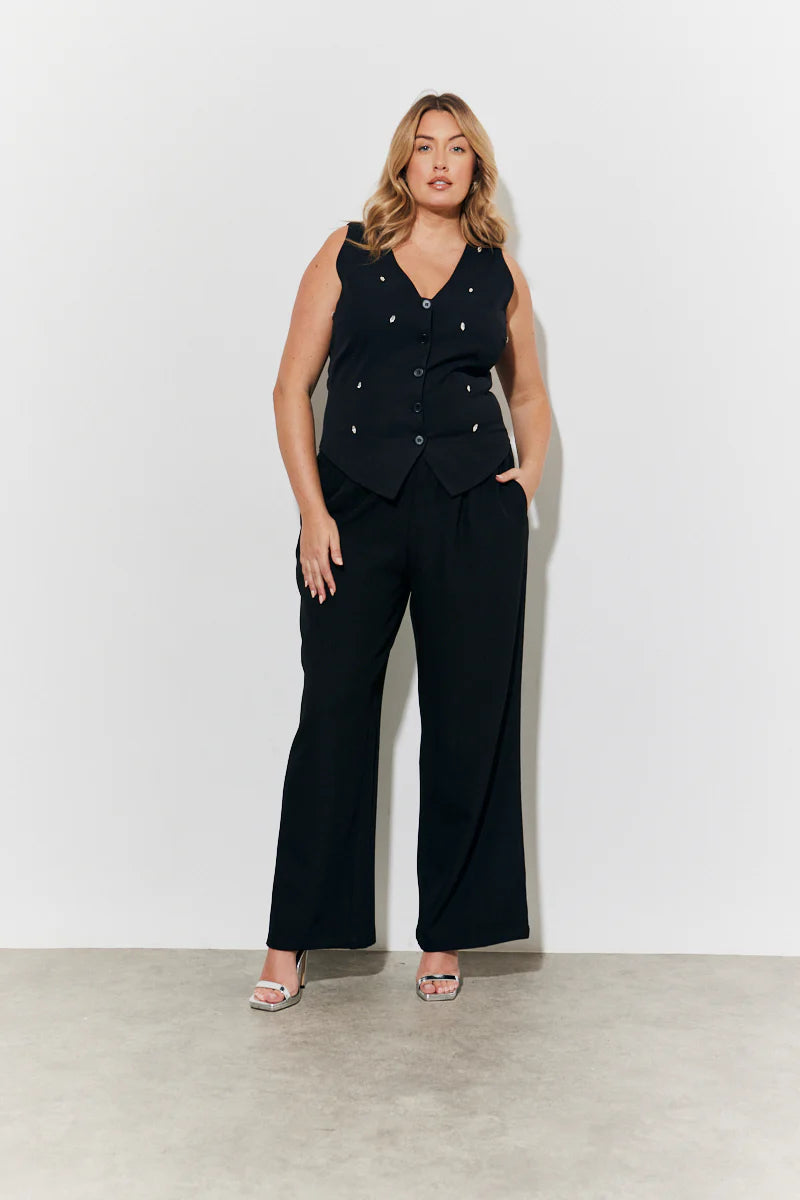 Black Embellished Waistcoat